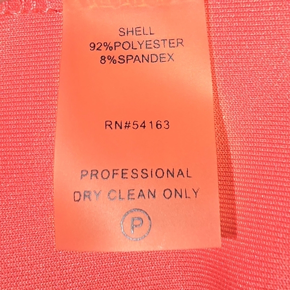 Calvin Klein Coral Mid-length Sunburst Pleat Sleevless Size 14 - Picture 10 of 10